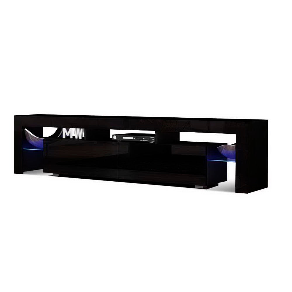 Artiss Entertainment Unit TV Cabinet LED 189cm Black Elo - Furniture > Living Room > TV Units