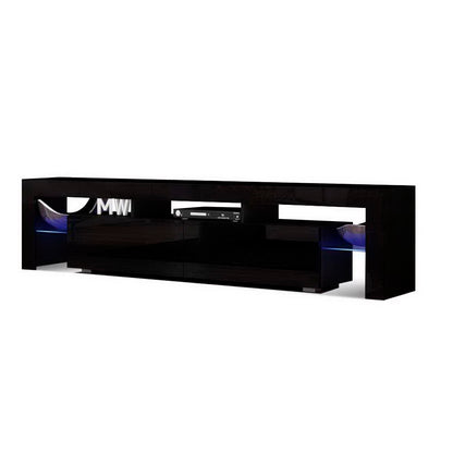 Artiss Entertainment Unit TV Cabinet LED 189cm Black Elo - Furniture > Living Room > TV Units