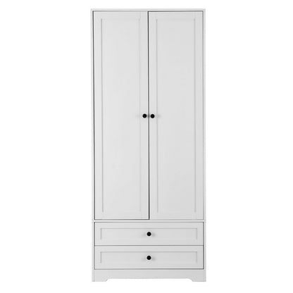 Artiss Wardrobe Clothes Closet Storage Organizer with 2 Doors White - Home & Garden > Storage > Clothing & Wardrobe