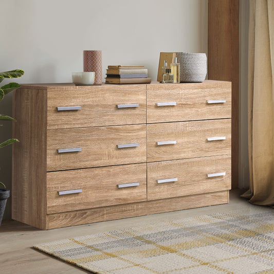 Artiss 6 Chest of Drawers - VEDA Pine - Furniture > Bedroom > Dressers