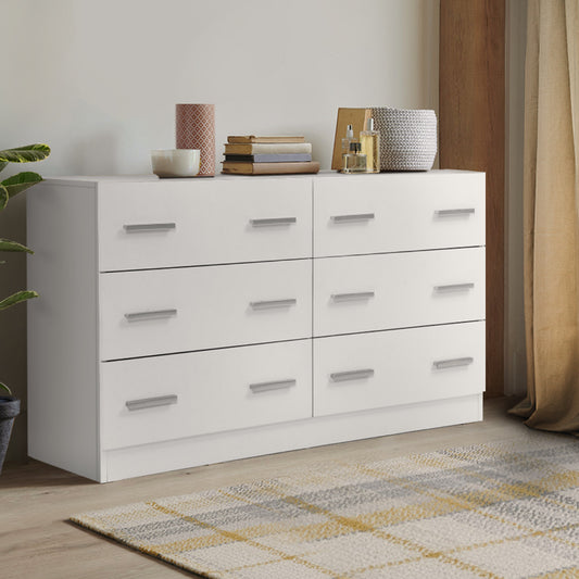 Artiss 6 Chest of Drawers - VEDA White - Furniture > Bedroom > Dressers