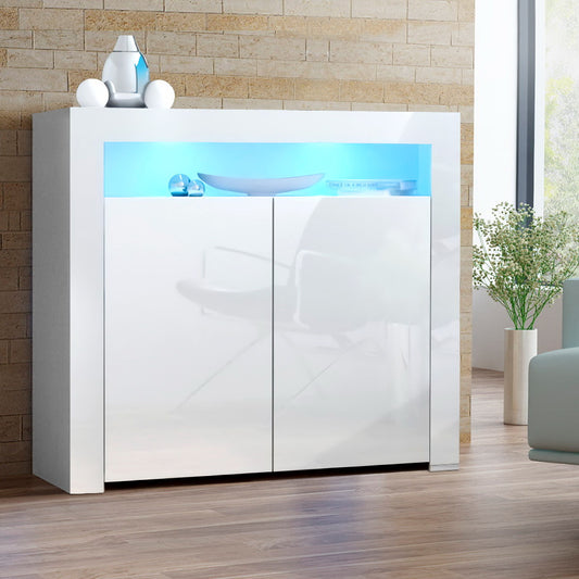 Artiss Buffet Sideboard LED - ARNO White - Furniture > Dining > Buffets & Sideboards