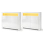 2x Buffet Sideboard Cabinet LED Cupboard High-Gloss Storage Pantry ARNO