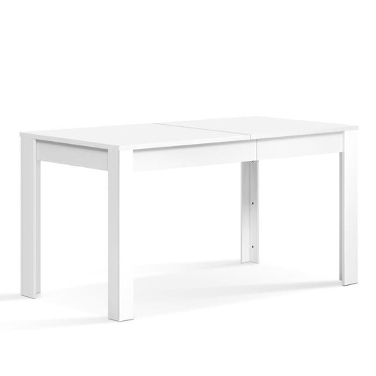 Artiss Dining Table Rectangular 4 Seater 120CM White Natu - Furniture > Dining > Dining Tables