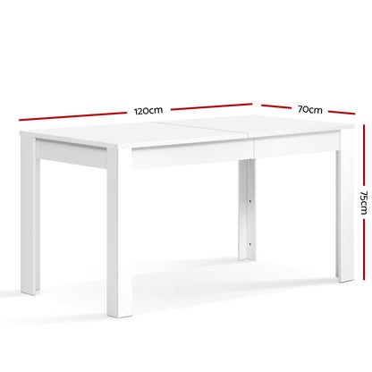 Artiss Dining Table Rectangular 4 Seater 120CM White Natu - Furniture > Dining > Dining Tables