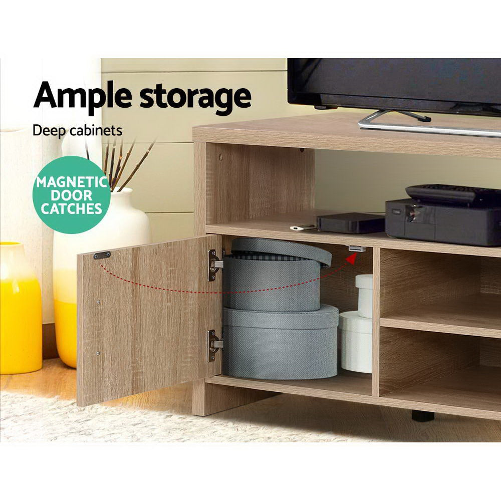 Artiss TV Cabinet Entertainment Unit 140cm Oak Ken - Furniture > Living Room > TV Units