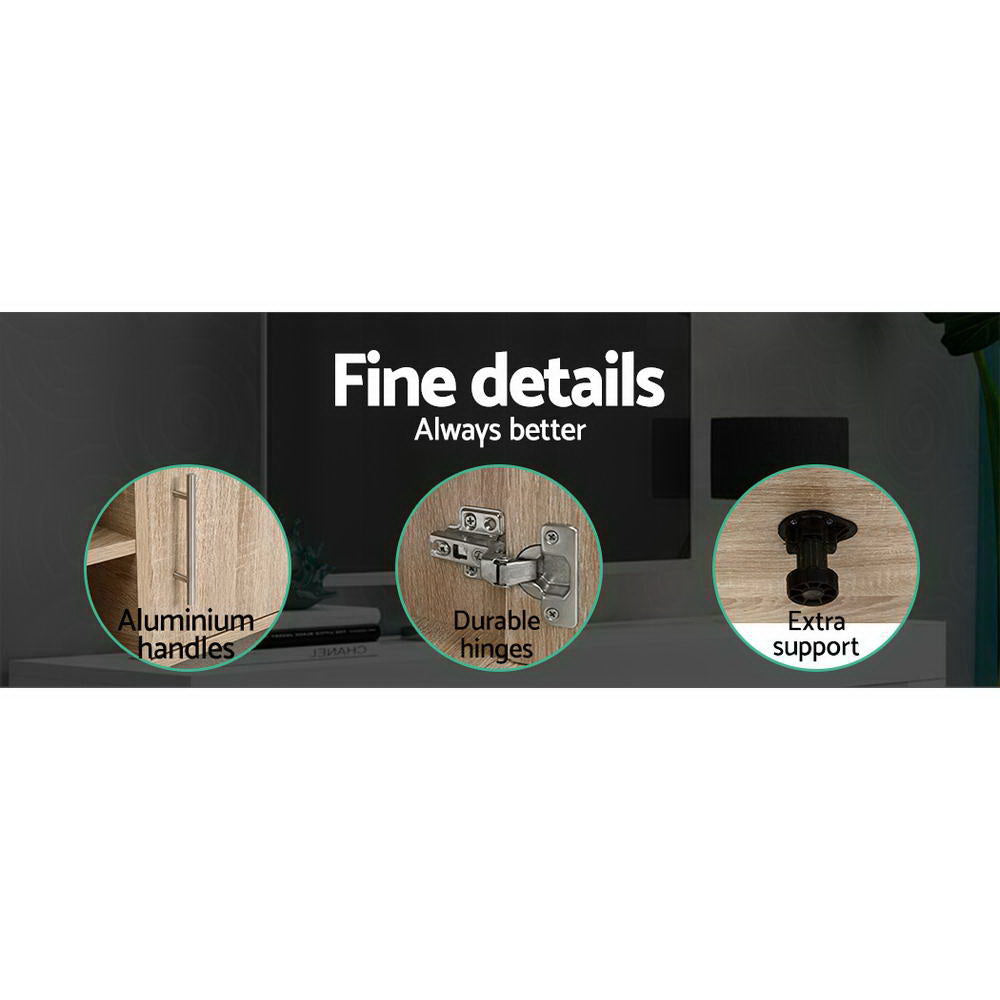 Artiss TV Cabinet Entertainment Unit 140cm Oak Ken - Furniture > Living Room > TV Units