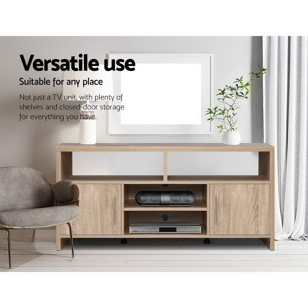 Artiss TV Cabinet Entertainment Unit 140cm Oak Ken - Furniture > Living Room > TV Units