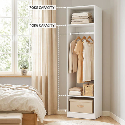 2X Wardrobe Clothes Closet Storage Organiser Shelf White