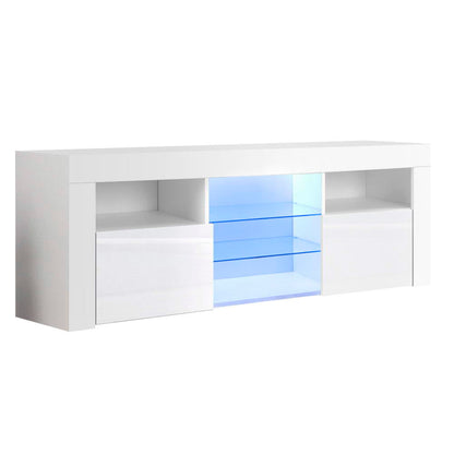 Artiss Entertainment Unit TV Cabinet LED 160cm White Bobi - Furniture > Living Room > TV Units
