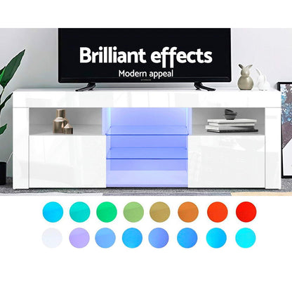 Artiss Entertainment Unit TV Cabinet LED 160cm White Bobi - Furniture > Living Room > TV Units