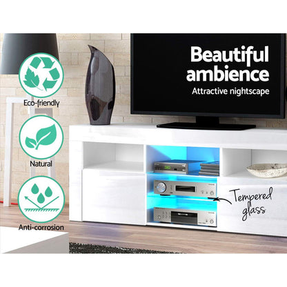 Artiss Entertainment Unit TV Cabinet LED 160cm White Bobi - Furniture > Living Room > TV Units