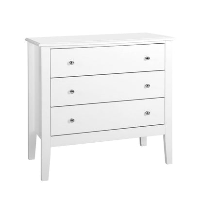 Artiss 3 Chest of Drawers - BRITTANY White - Furniture > Bedroom > Dressers
