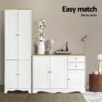 2x Buffet Sideboard Pantry Cabinet Cupboard 6-Tiers Storage Shelves BERNE