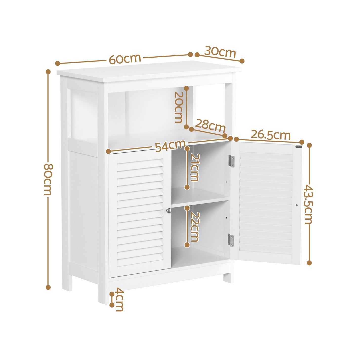 2x Buffet Sideboard Cabinet Server Cupboard Kitchen Bathroom Storage IVOR