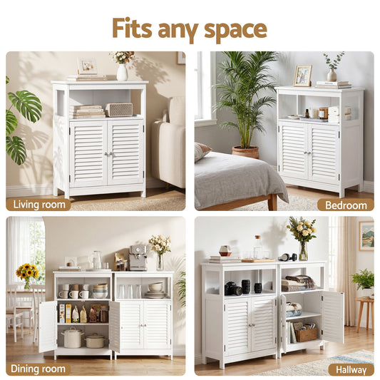 2x Buffet Sideboard Cabinet Server Cupboard Kitchen Bathroom Storage IVOR