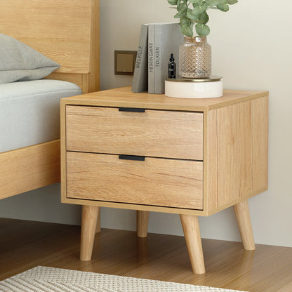 Artiss Bedside Table 2 Drawers - Pine - Furniture > Bedroom > Bedside Tables
