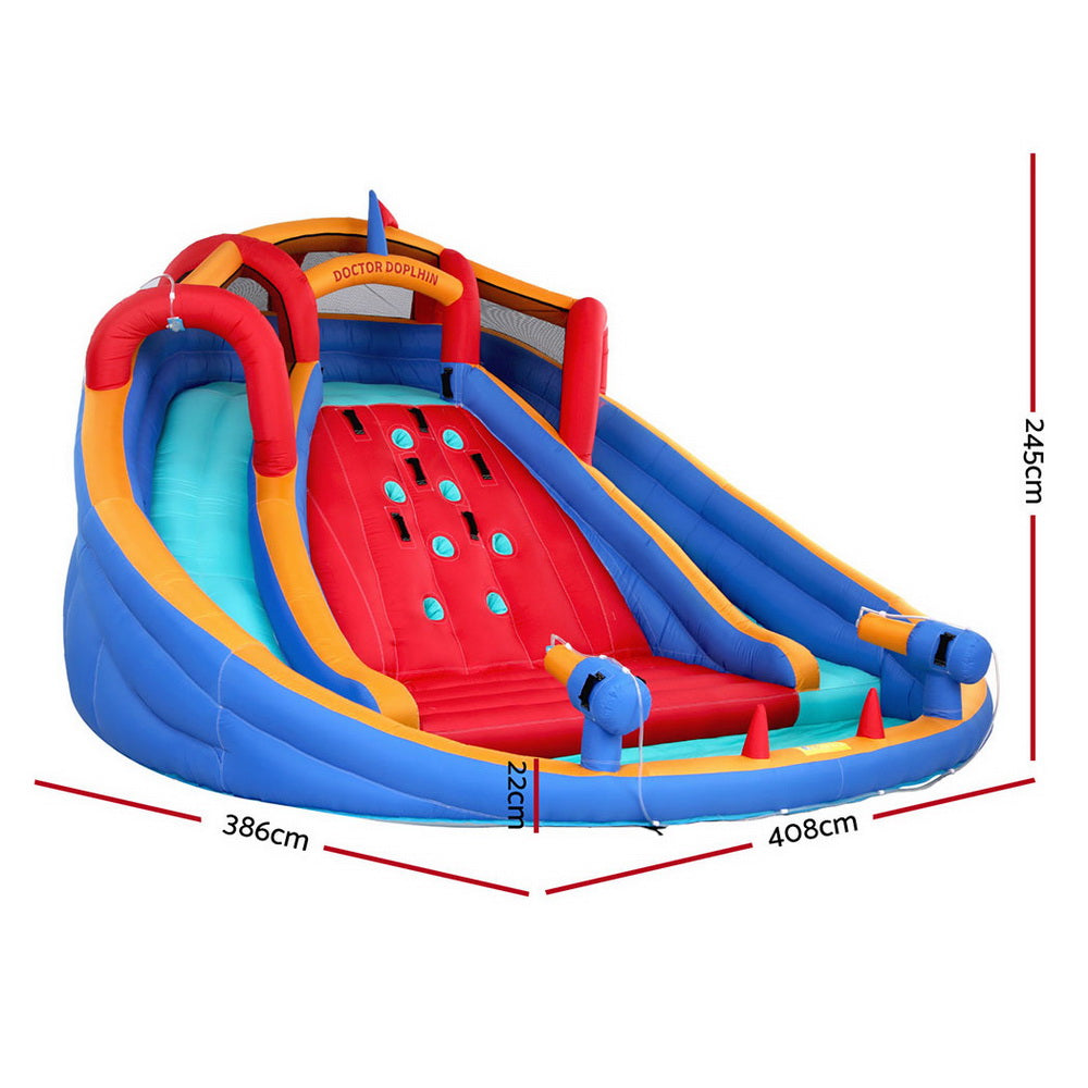 Kids Inflatable Pool Water Slide Cannon Splash Park Toss Game 408X386CM - Home & Garden > Pool & Accessories > Pool