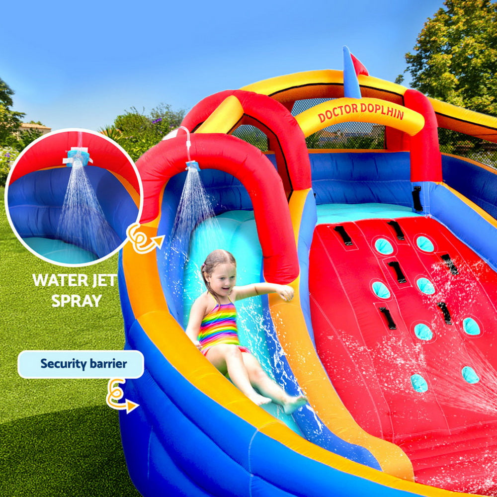 Kids Inflatable Pool Water Slide Cannon Splash Park Toss Game 408X386CM - Home & Garden > Pool & Accessories > Pool