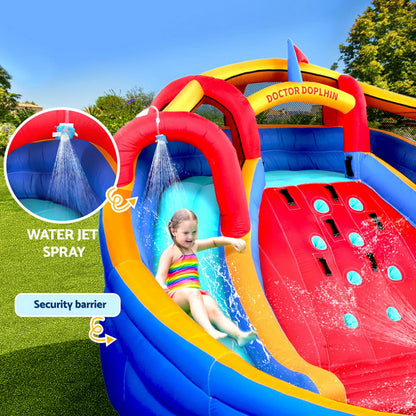 Kids Inflatable Pool Water Slide Cannon Splash Park Toss Game 408X386CM - Home & Garden > Pool & Accessories > Pool