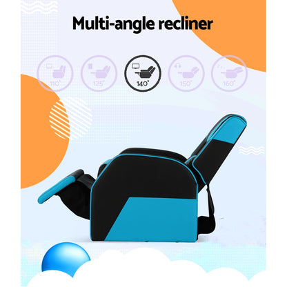 Keezi Kids Recliner Chair PU Leather Gaming Sofa Lounge Couch Children Armchair - Baby & Kids > Kid’s Furniture > Kid’s