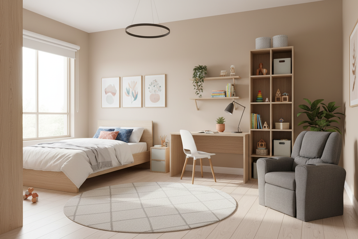 Kids Recliner Chair Linen Soft Sofa Lounge Couch Children Armchair Grey