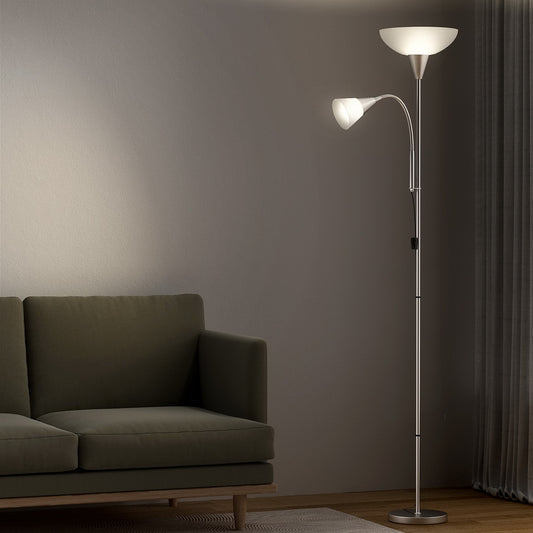 Floor Lamp Mother and Child Modern Home Living Room Office Reading Silver - Home & Garden > Lighting > Floor Lamps