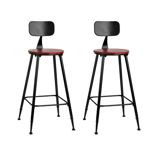 Artiss 2x Bar Stools Vintage Metal Chairs - Furniture > Bar Stools & Chairs