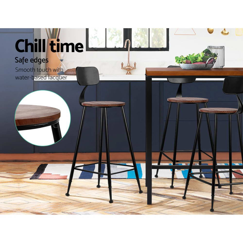 Artiss 4x Bar Stools Vintage Metal Chairs - Furniture > Bar Stools & Chairs > Table & Bar Stools