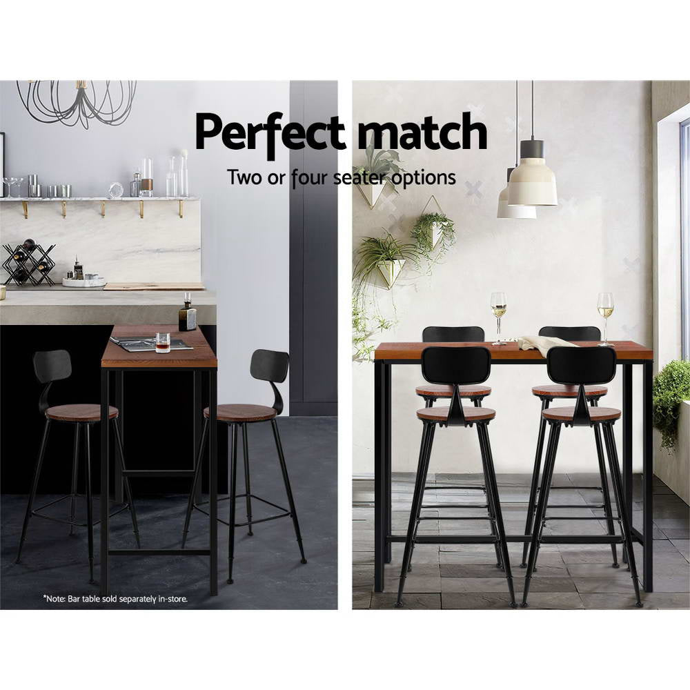Artiss 4x Bar Stools Vintage Metal Chairs - Furniture > Bar Stools & Chairs > Table & Bar Stools