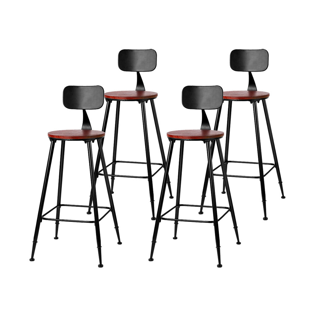 Artiss 4x Bar Stools Vintage Metal Chairs - Furniture > Bar Stools & Chairs > Table & Bar Stools