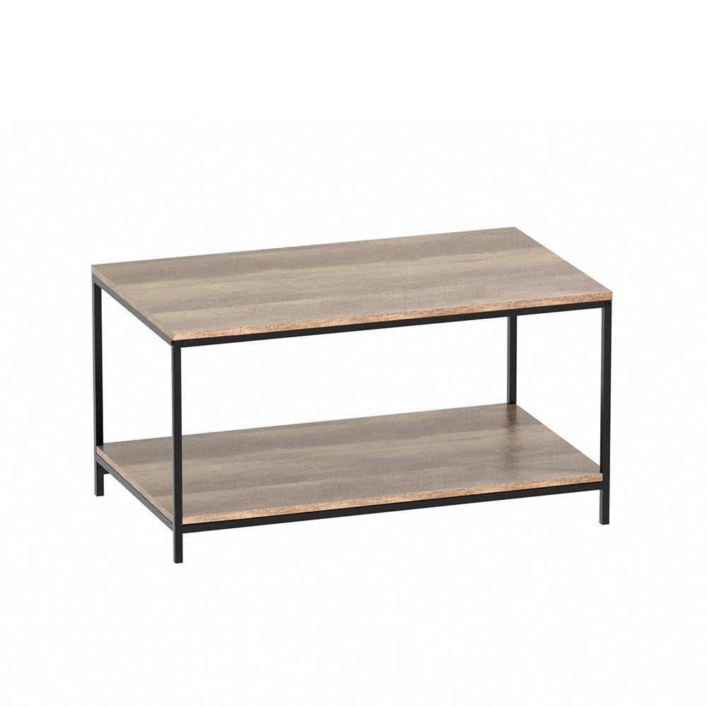 Artiss Coffee Table Rectangular 93CM Walnut Olin - Furniture > Living Room > Coffee Tables