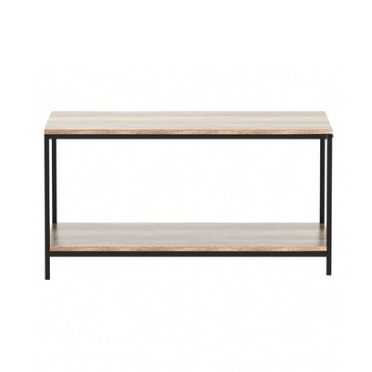 Artiss Coffee Table Rectangular 93CM Walnut Olin - Furniture > Living Room > Coffee Tables