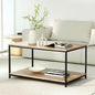 Artiss Coffee Table Rectangular 93CM Walnut Olin - Furniture > Living Room > Coffee Tables
