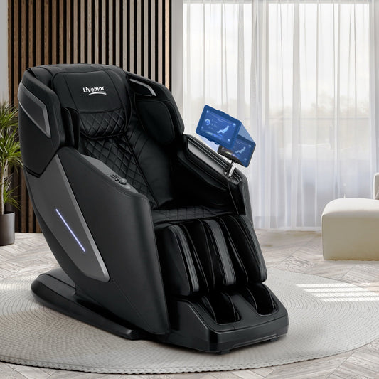 Livemor 4D Massage Chair Electric Recliner Home Massager Black - Furniture > Bar Stools & Chairs > Massage Chairs