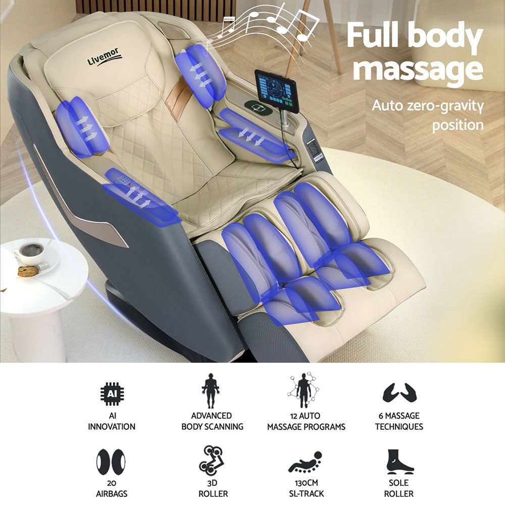 Livemor Massage Chair Electric Recliner Home Massager 3D Opal Furniture > Bar Stools & Chairs > Massage Chairs