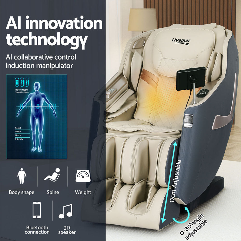 Livemor Massage Chair Electric Recliner Home Massager 3D Opal Furniture > Bar Stools & Chairs > Massage Chairs
