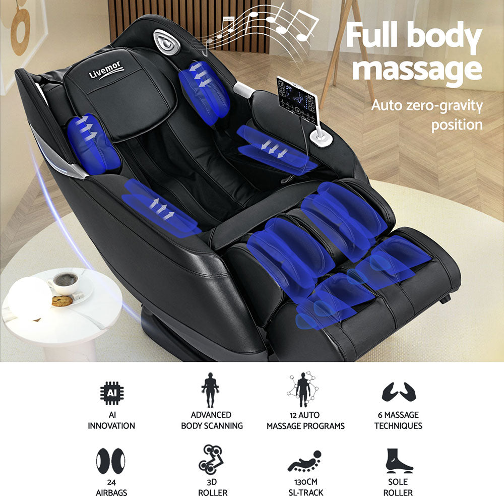 Livemor Massage Chair Electric Recliner Home 3D Massager Flynn - Furniture > Bar Stools & Chairs > Massage Chairs