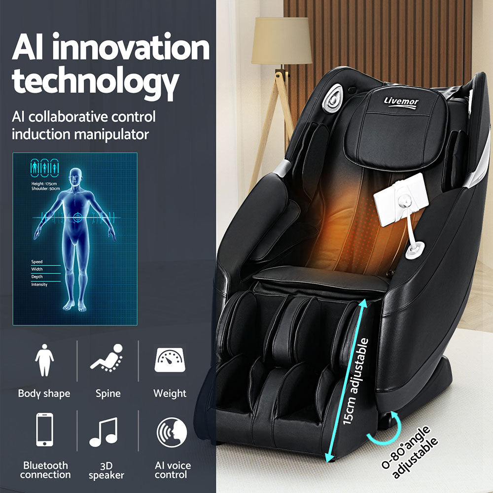 Livemor Massage Chair Electric Recliner Home 3D Massager Flynn - Furniture > Bar Stools & Chairs > Massage Chairs