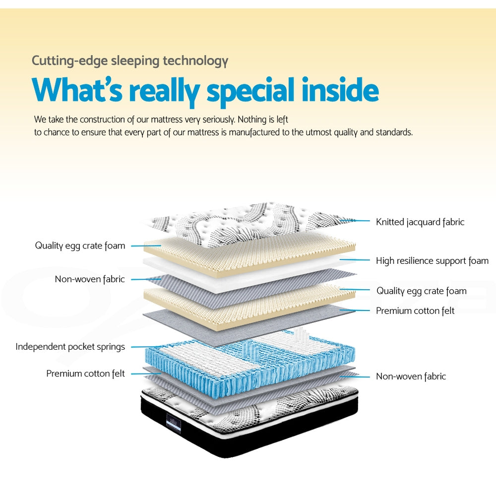 Giselle Bedding 32cm Mattress Euro Top Queen Furniture > Mattresses > Queen Mattress