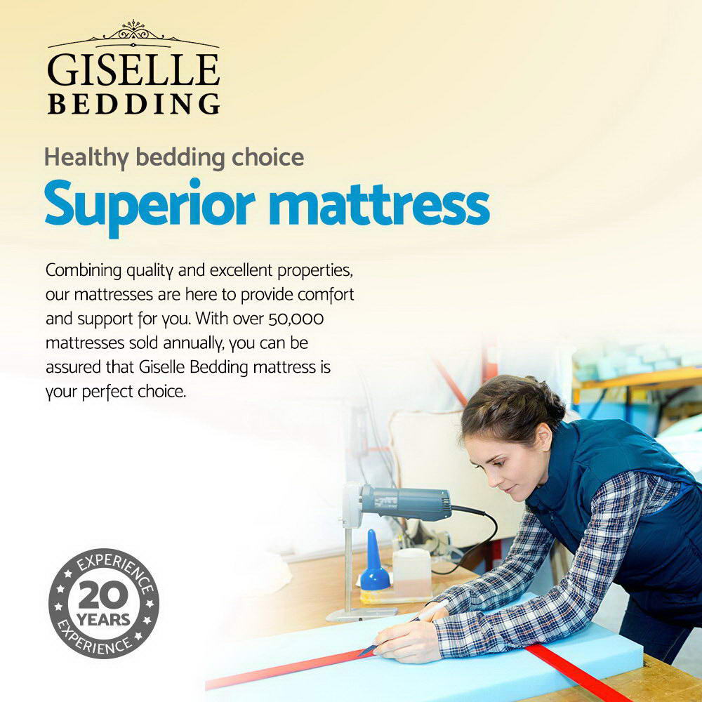 Giselle Bedding 34cm Mattress Cool Gel Memory Foam King Single - Furniture > Mattresses > King Single Mattress