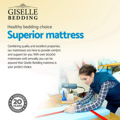 Giselle Bedding 34cm Mattress Cool Gel Memory Foam King Single - Furniture > Mattresses > King Single Mattress