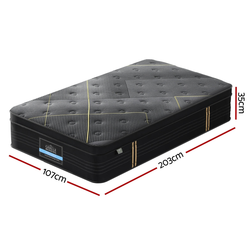 35cm Giselle Mattress King Single Bed Bamboo Pocket Firm Foam Furniture > Mattresses > King Single Mattress