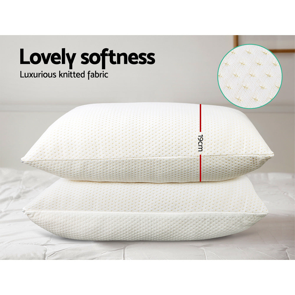 Giselle Bedding Memory Foam Pillow 19cm Thick Twin Pack Home & Garden > Bedding > Pillows