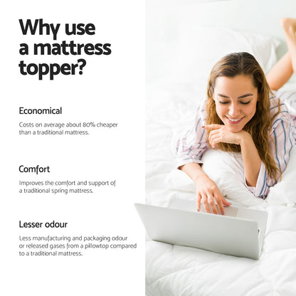 Giselle Bedding Memory Foam Mattress Topper Egg Crate 5cm King Single Furniture > Mattresses > Mattress Toppers