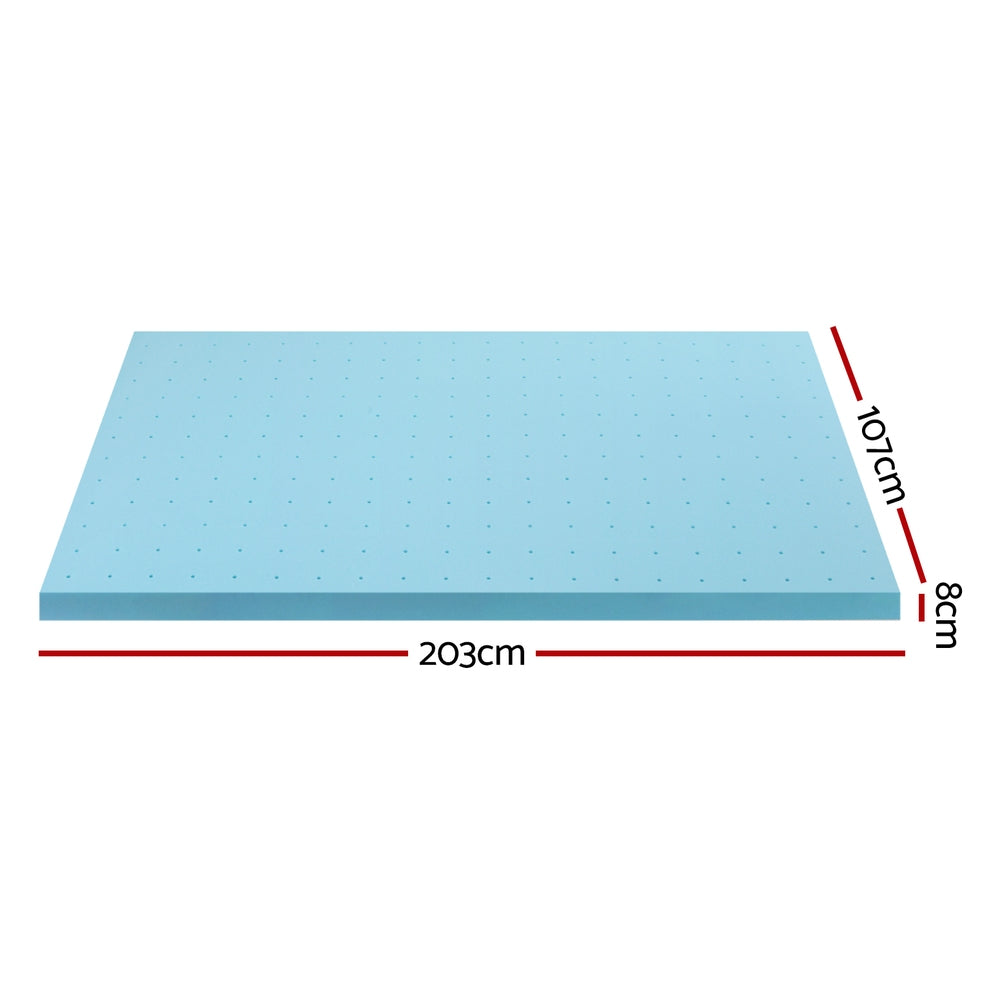 Giselle Bedding Memory Foam Mattress Topper Ventilated Cool Gel 8cm King Single - Furniture > Mattresses > Mattress