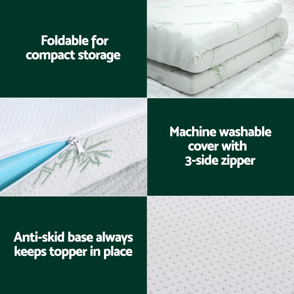 Giselle Bedding Memory Foam Mattress Topper Ventilated Cool Gel 8cm King Single - Furniture > Mattresses > Mattress