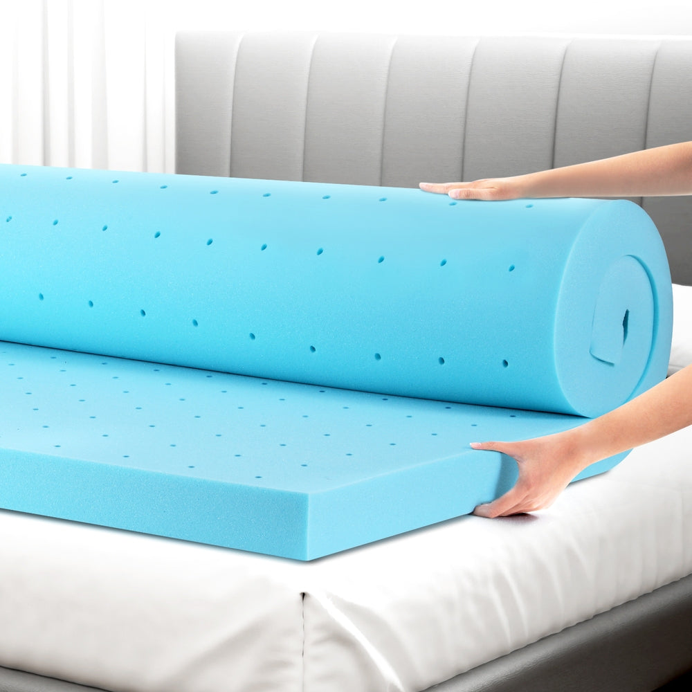 Giselle Bedding Memory Foam Mattress Topper Ventilated Cool Gel 8cm King Single - Furniture > Mattresses > Mattress