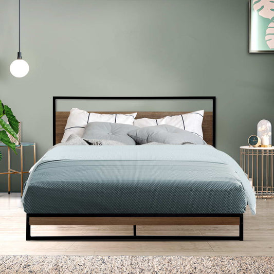 Artiss Bed Frame Double Size Metal Bed Frame DANE - Furniture > Bedroom > Beds & Bed Frames