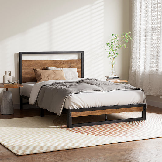 Artiss Bed Frame Metal Bed Frame DANE - King Single - Furniture > Bedroom > Beds & Bed Frames